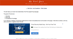 Desktop Screenshot of myperlquiz.com